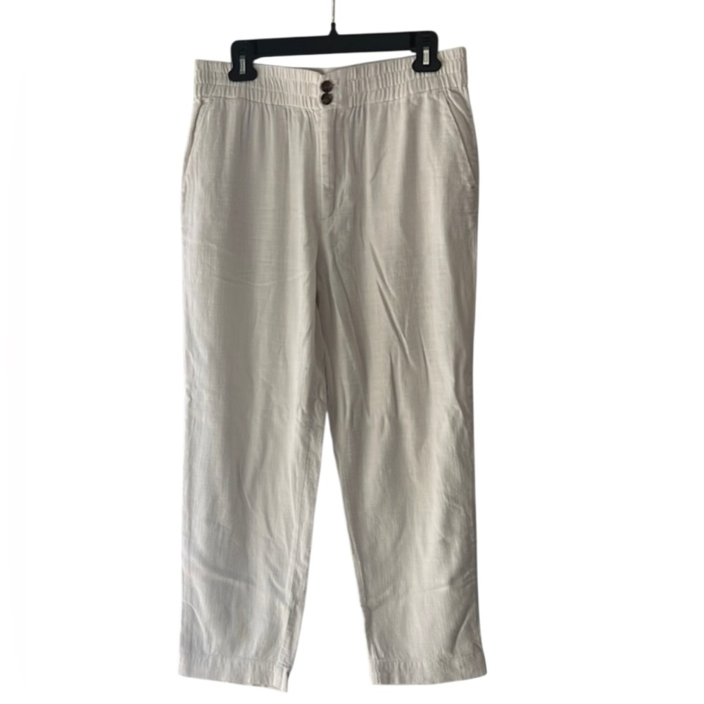 Marine Layer Women’s Cream Elle Mid-weight Elastic Waist Pants Trousers Sz M EUC